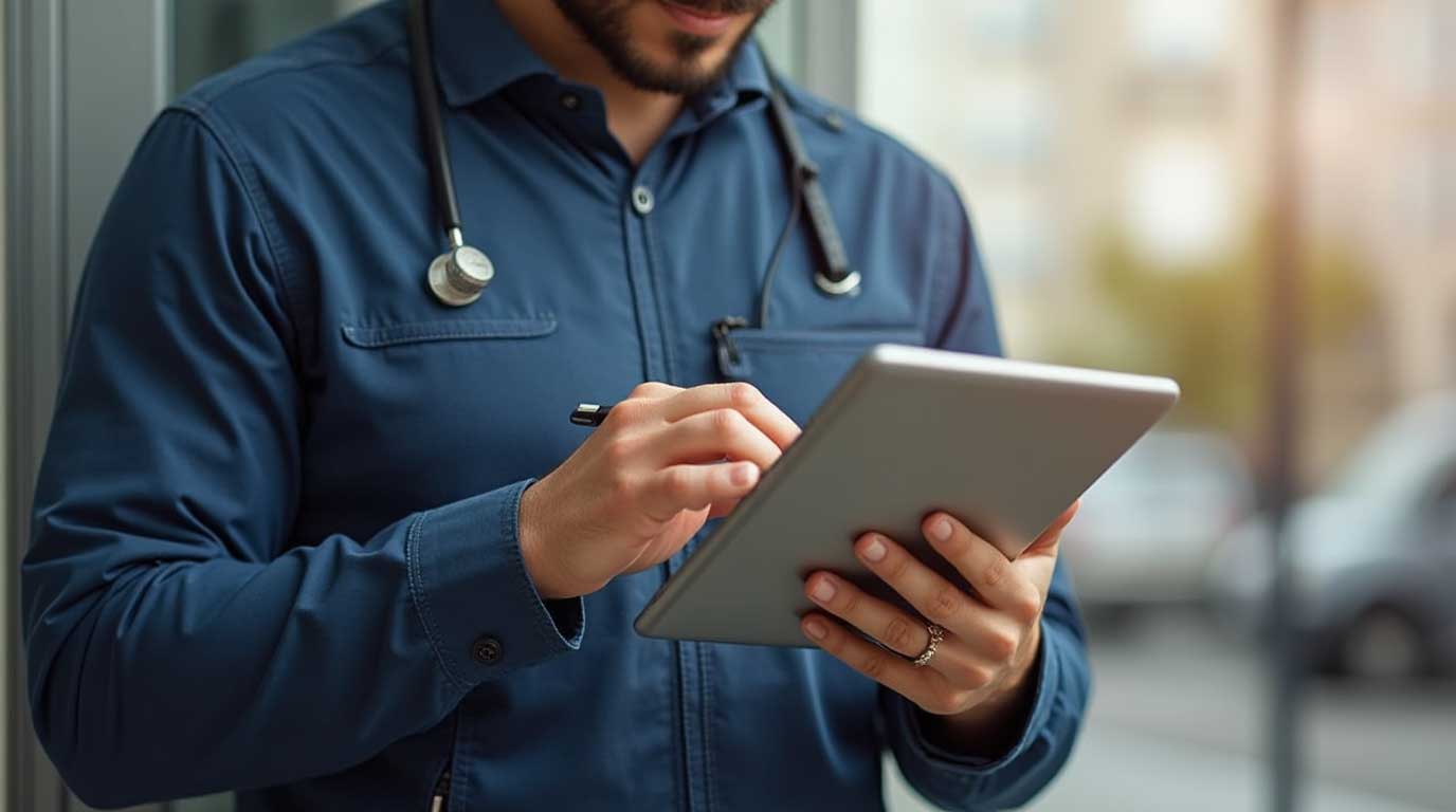 médico con tablet